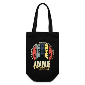 Juin 1987 Cadeau Anniversaire Juin 1987 Juin 1987 - Sac à bouteille - noir - Devant