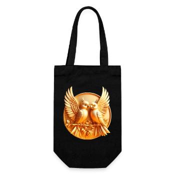 Medaille (03) - Geschenkbeutel für Flaschen - Schwarz - Vorne