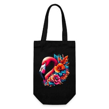 Flamingo - Geschenkbeutel für Flaschen - Schwarz - Vorne