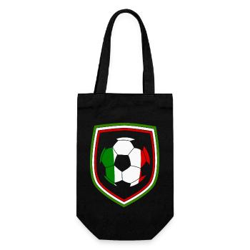Leather football with Italian flag - Gift Bag for Bottles - black - Front