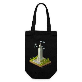 Geometric low poly Empire Building - Gift Bag for Bottles - black - Front