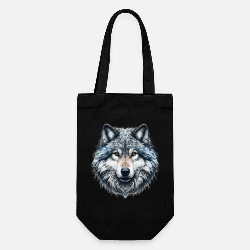 Wolf - Geschenkbeutel für Flaschen - Schwarz