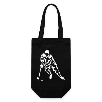 Eishockey Eishockeyspieler Geschenk - Geschenkbeutel für Flaschen - Schwarz - Vorne