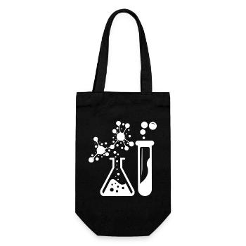 Chemistry Silhouette Laboratory Experiment - Gift Bag for Bottles - black - Front