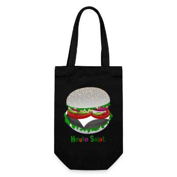 Salat auf Burger-Art - Geschenkbeutel für Flaschen - Schwarz - Vorne