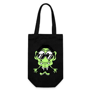 Cool DJ Leprechaun Green Gnome Grandpa Music Party Fun - Gift Bag for Bottles - black - Front