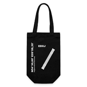 Flugplatz EDXJ Design mit Namen und Koordinaten - Geschenkbeutel für Flaschen - Schwarz - Vorne