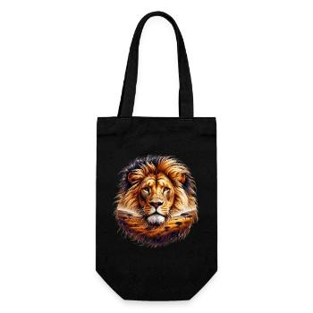 Lion - Gift Bag for Bottles - black - Front