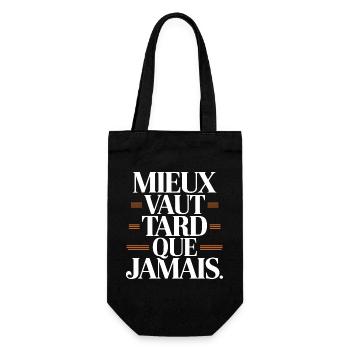 Mieux vaut tard que jamais - Sac à bouteille - noir - Devant