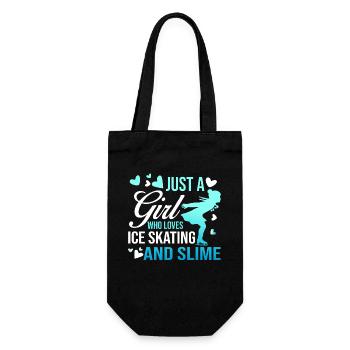 Just a Girl who Loves Skating and Slime Tshirt - Geschenkbeutel für Flaschen - Schwarz - Vorne