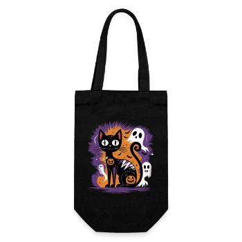 Spooky Halloween Cat - Gift Bag for Bottles - black - Front