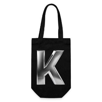 Chrome ,, K " Metallic - Gift Bag for Bottles - black - Front