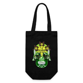 skull 6 - Gift Bag for Bottles - black - Front