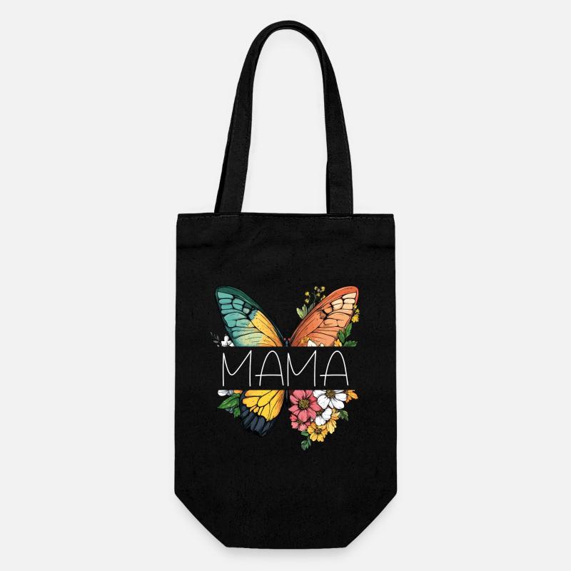 Mama Schmetterling Blumen Beste Mutter Muttertag - Geschenkbeutel für Flaschen - Schwarz