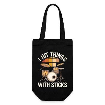 I Hit Things With Sticks 19 - Geschenkbeutel für Flaschen - Schwarz - Vorne
