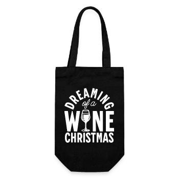 wine christmas - Gift Bag for Bottles - black - Front