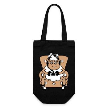 Sheep Gamer Armchair Controller Video Game Nerd Cool - Gift Bag for Bottles - black - Front