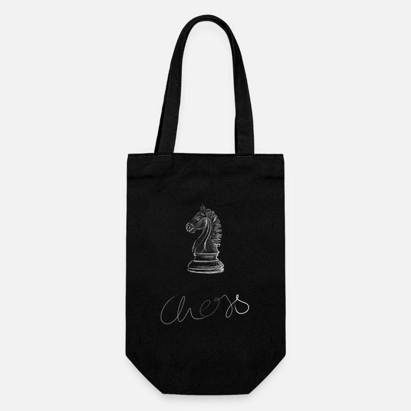 Illustration de silhouette de chevalier d’échecs - Sac à bouteille - noir