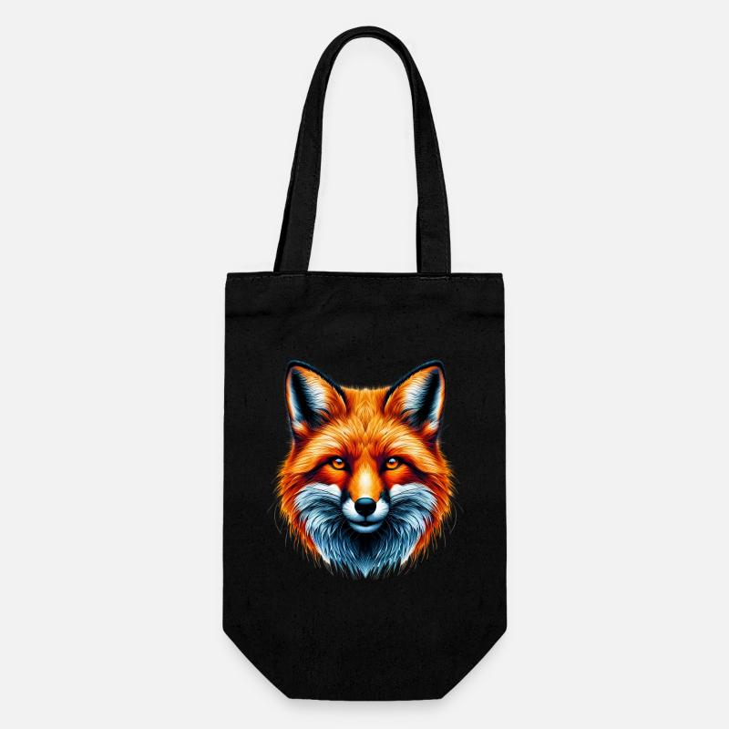 Fuchs - Geschenkbeutel für Flaschen - Schwarz
