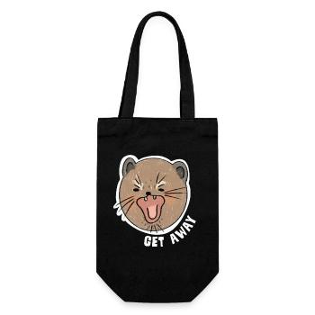Get Away – Motif animalier drôle et agacé - Sac à bouteille - noir - Devant