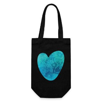 Yoga Herz Mandala Muster Meditation Liebe Fan om - Geschenkbeutel für Flaschen - Schwarz - Vorne
