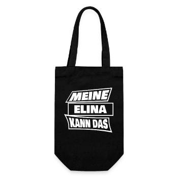 Elina als Elina - Geschenkbeutel für Flaschen - Schwarz - Vorne