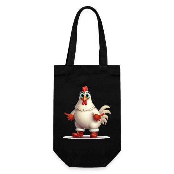 Feisty Hen With Boots - Gift Bag for Bottles - black - Front