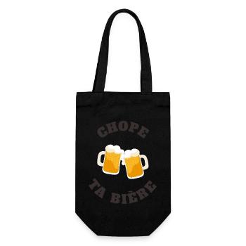 chope ta biere homme femme humour biere - Sac à bouteille - noir - Devant