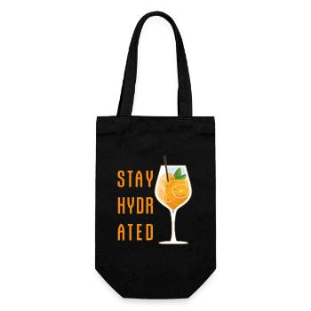Stay Hydrated Spritz Longdrink Cocktail Party - Geschenkbeutel für Flaschen - Schwarz - Vorne