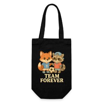 Team Forever – Fox et Raccoon en tant qu’amis de football - Sac à bouteille - noir - Devant