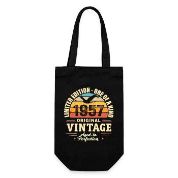 Cadeau Anniversaire 1957 Millésime 1957 Rétro 1957 - Sac à bouteille - noir - Devant