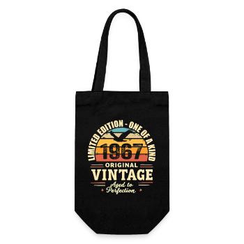 1967 Geburtstagsgeschenk Jahrgang 1967 Retro 1967 - Geschenkbeutel für Flaschen - Schwarz - Vorne