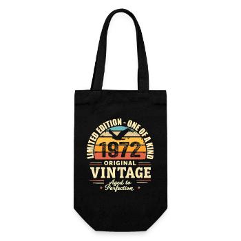 1972 Geburtstagsgeschenk Vintage 1972 Retro 1972 - Geschenkbeutel für Flaschen - Schwarz - Vorne
