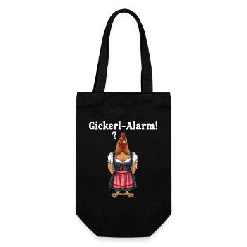 Gickerl alarm ! - Gift Bag for Bottles - black - Front