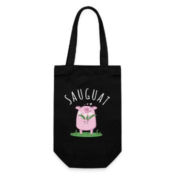 Sauguat Dialekt Spruch Süßes Schwein - Geschenkbeutel für Flaschen - Schwarz - Vorne