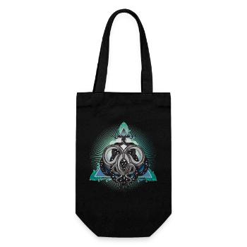 Mystical snake symbol with stars in triangle - Gift Bag for Bottles - black - Front