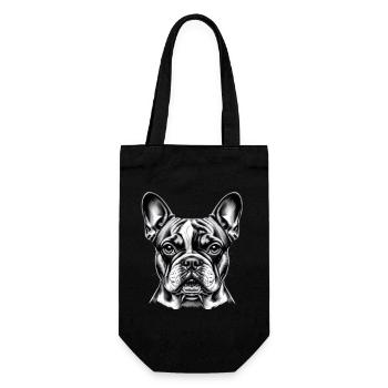 French Bulldog Head - Gift Bag for Bottles - black - Front