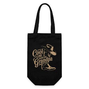 Casual Cowboy Line Dance Grandpa Saying - Gift Bag for Bottles - black - Front