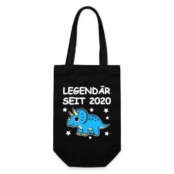 Legendary since 2020 Triceratops - Gift Bag for Bottles - black - Front