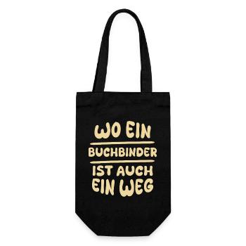 Gift for Bookbinder - Gift Bag for Bottles - black - Front