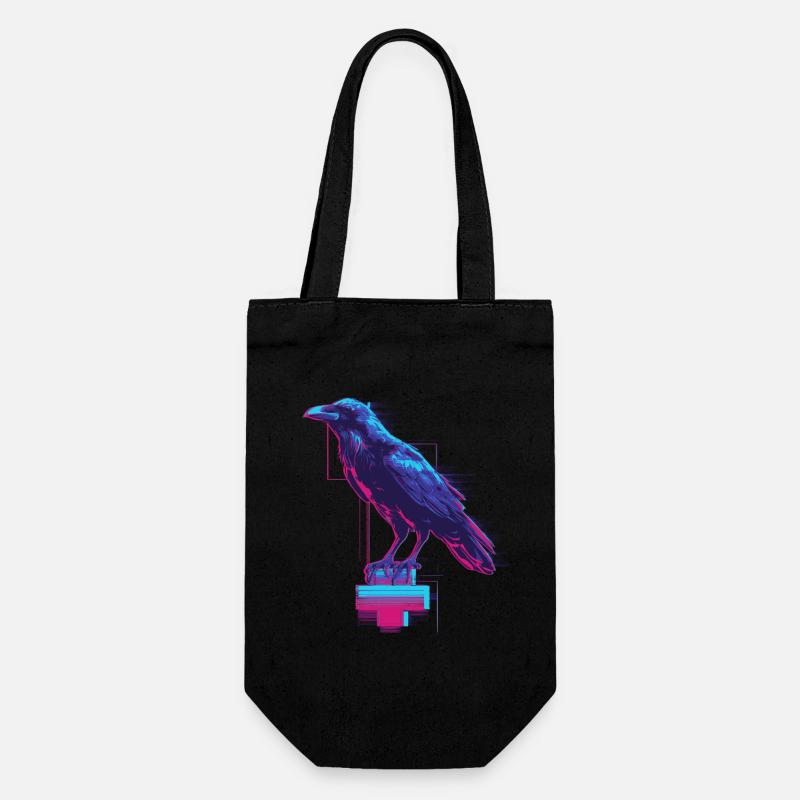 Corbeau au néon - Sac à bouteille - noir