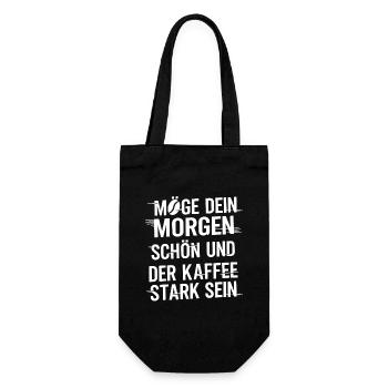 Möge Dein Morgen Stark Sein Kaffee - Geschenkbeutel für Flaschen - Schwarz - Vorne