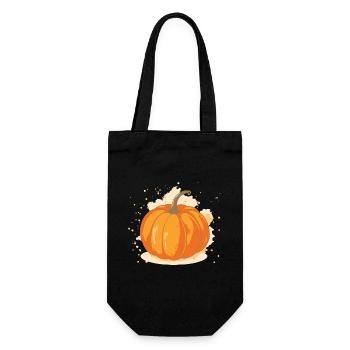 Kürbis Illustration Vintage Herbst - Geschenkbeutel für Flaschen - Schwarz - Vorne