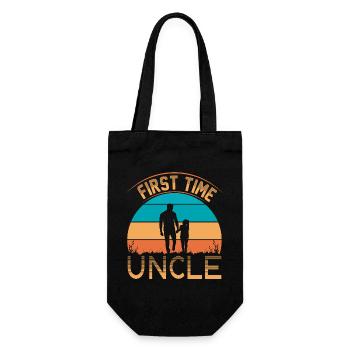 First time uncle - Gift Bag for Bottles - black - Front