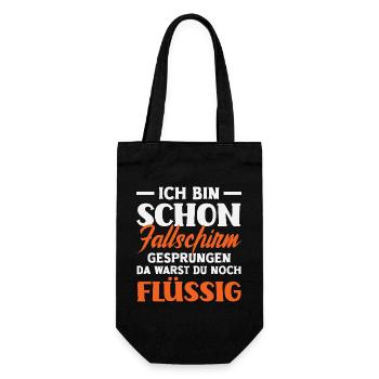 Old funny skydiver adrenaline junkie - Gift Bag for Bottles - black - Front