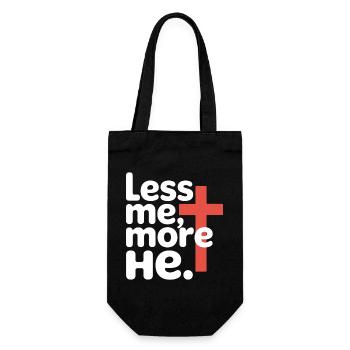 Less Me More He Christian Faith - Gift Bag for Bottles - black - Front
