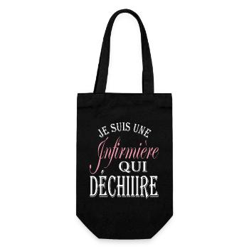 Cadeau original infirmière - Meilleure infirmière - Sac à bouteille - noir - Devant
