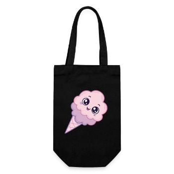 Kawaii Eiscreme Wolke Pink - Geschenkbeutel für Flaschen - Schwarz - Vorne