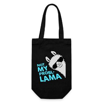 Lama Not My Problama Cool Sonnenbrille Seitlich - Geschenkbeutel für Flaschen - Schwarz - Vorne