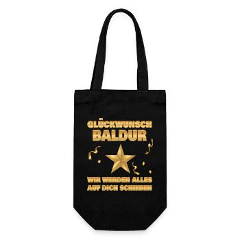 Kollegin Baldur - Geschenkbeutel für Flaschen - Schwarz - Vorne